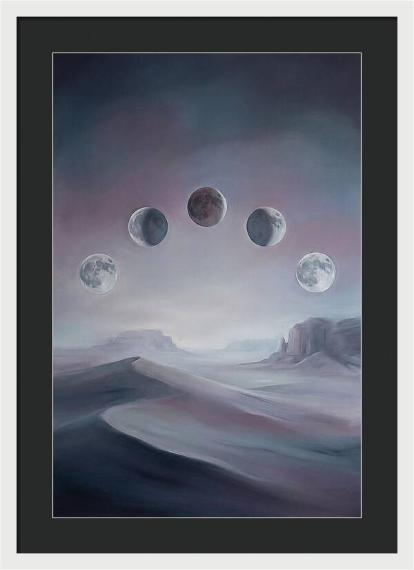 Lunar Eclipse Phases Over Desert