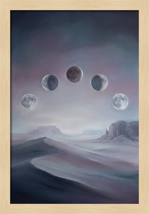 Lunar Eclipse Phases Over Desert