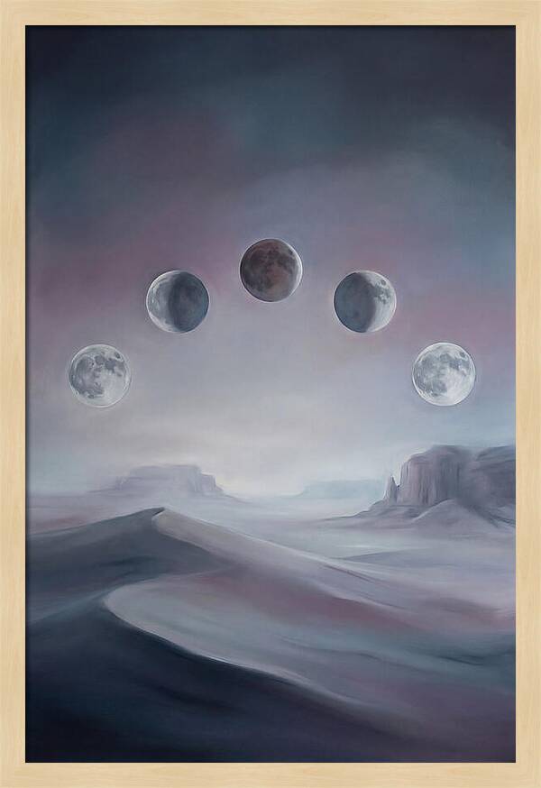 Lunar Eclipse Phases Over Desert