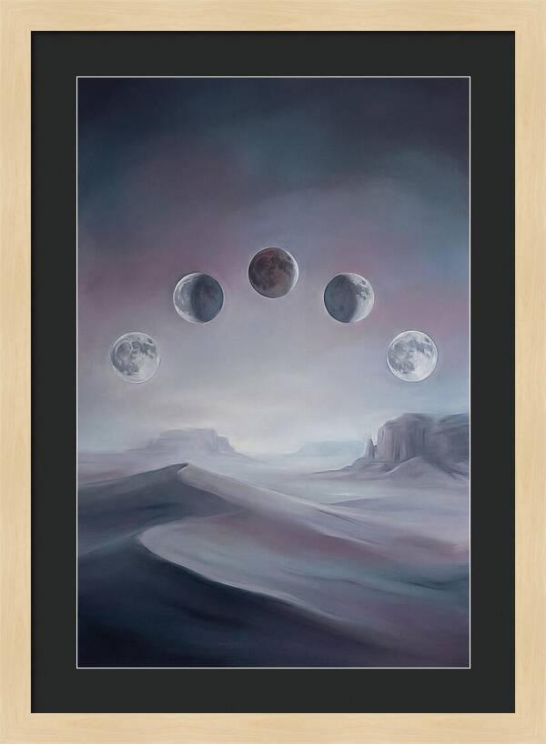 Lunar Eclipse Phases Over Desert