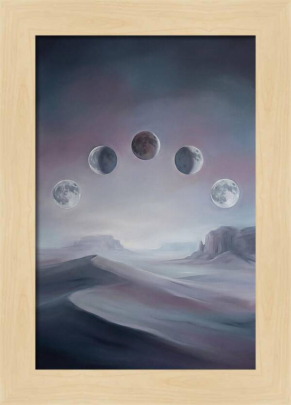 Lunar Eclipse Phases Over Desert