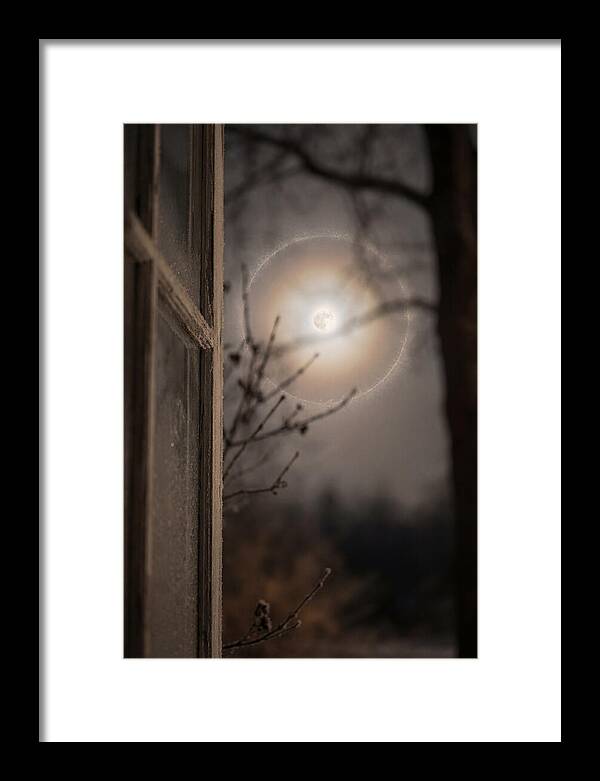 Lunar Halo With Ice Crystal Ring