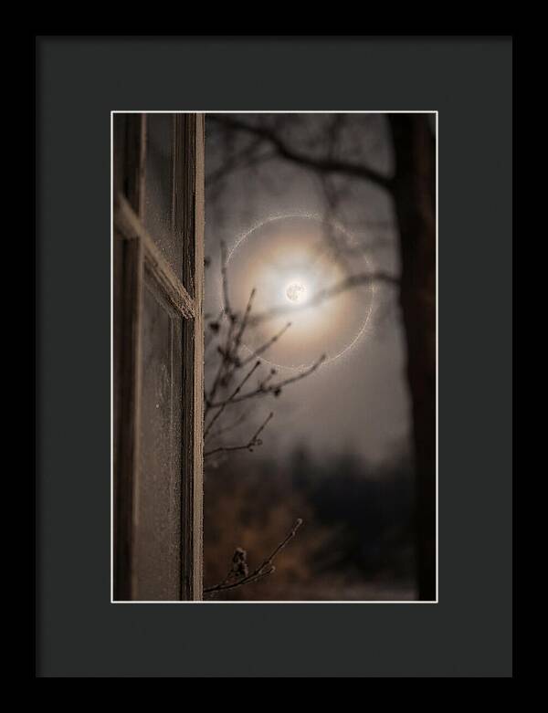 Lunar Halo With Ice Crystal Ring