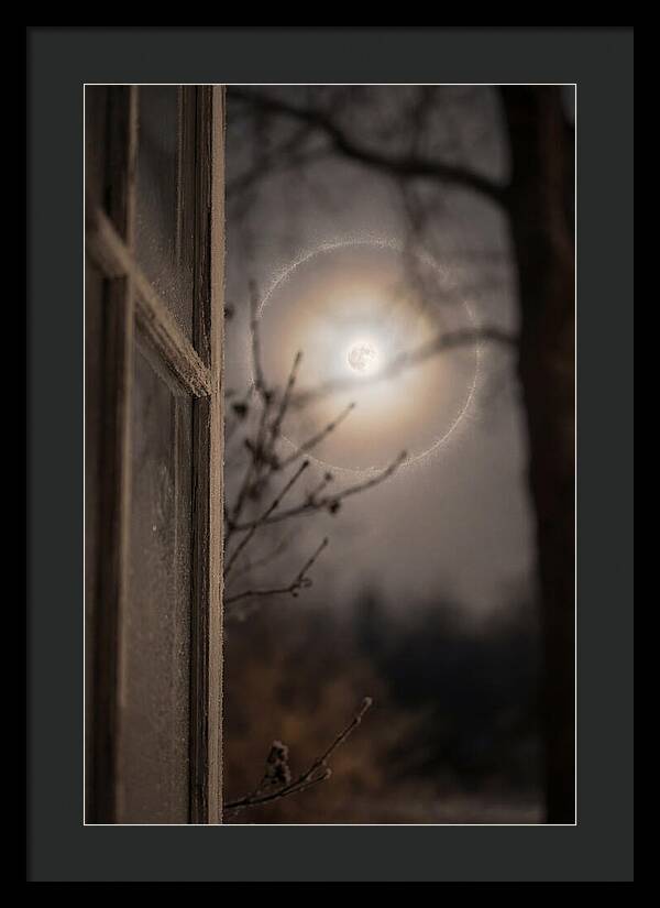 Lunar Halo With Ice Crystal Ring