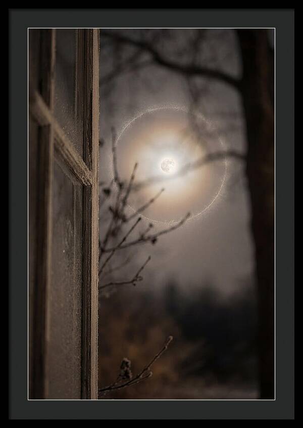 Lunar Halo With Ice Crystal Ring