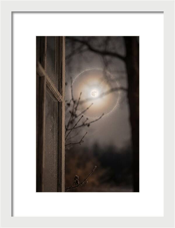 Lunar Halo With Ice Crystal Ring