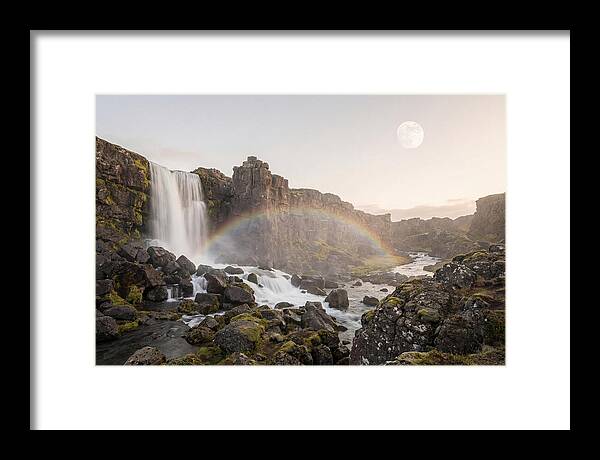Lunar Rainbow Over Waterfall