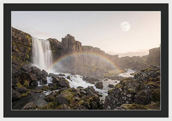 Lunar Rainbow Over Waterfall