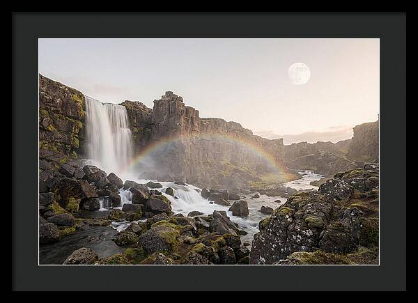Lunar Rainbow Over Waterfall