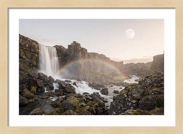 Lunar Rainbow Over Waterfall