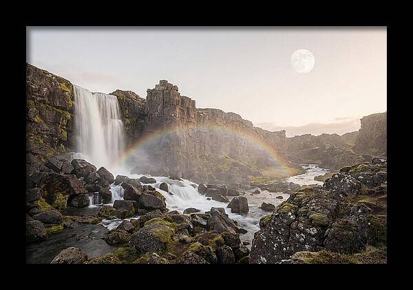Lunar Rainbow Over Waterfall