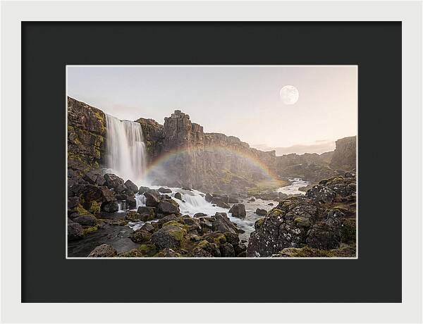 Lunar Rainbow Over Waterfall