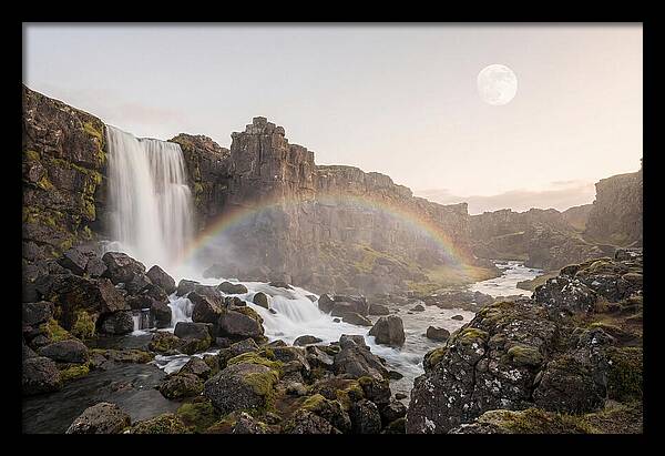 Lunar Rainbow Over Waterfall