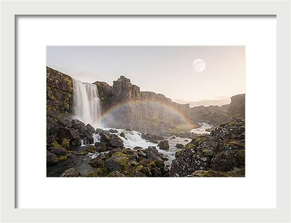 Lunar Rainbow Over Waterfall