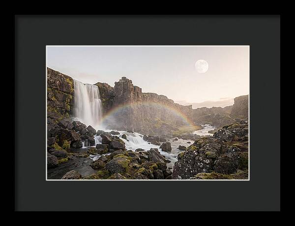 Lunar Rainbow Over Waterfall