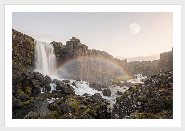 Lunar Rainbow Over Waterfall