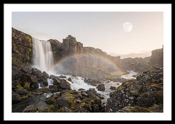 Lunar Rainbow Over Waterfall