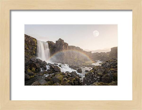 Lunar Rainbow Over Waterfall