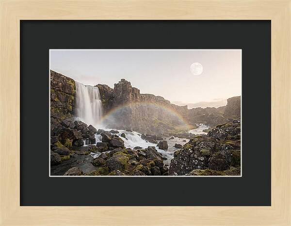 Lunar Rainbow Over Waterfall