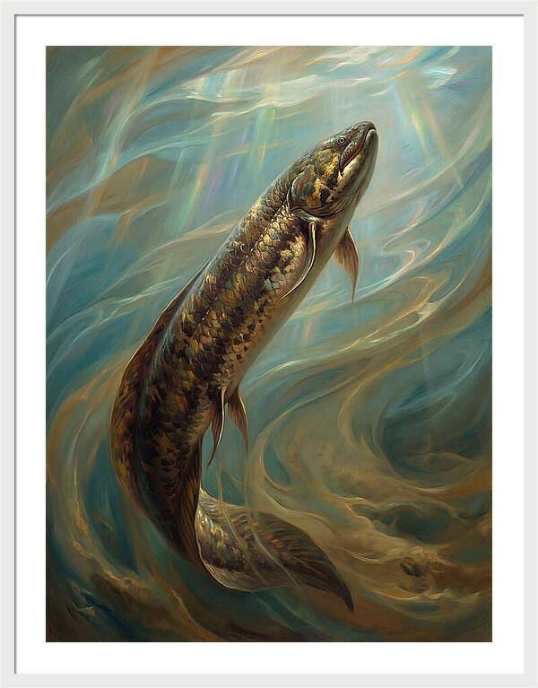 Lungfish Ascending Through Water