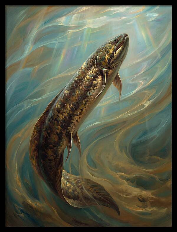 Lungfish Ascending Through Water