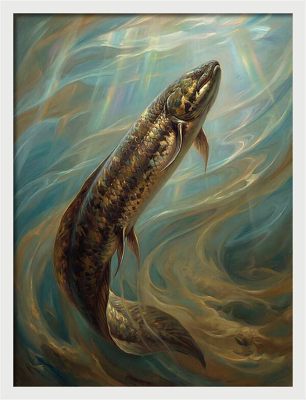 Lungfish Ascending Through Water
