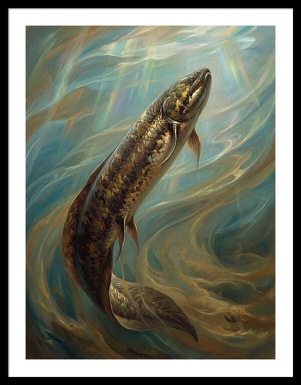 Lungfish Ascending Through Water