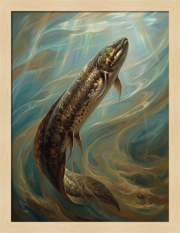 Lungfish Ascending Through Water