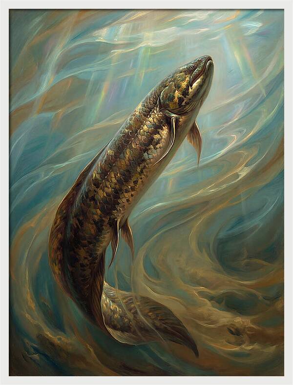 Lungfish Ascending Through Water