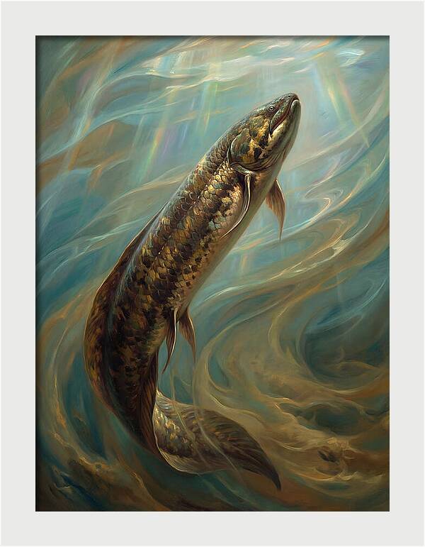 Lungfish Ascending Through Water