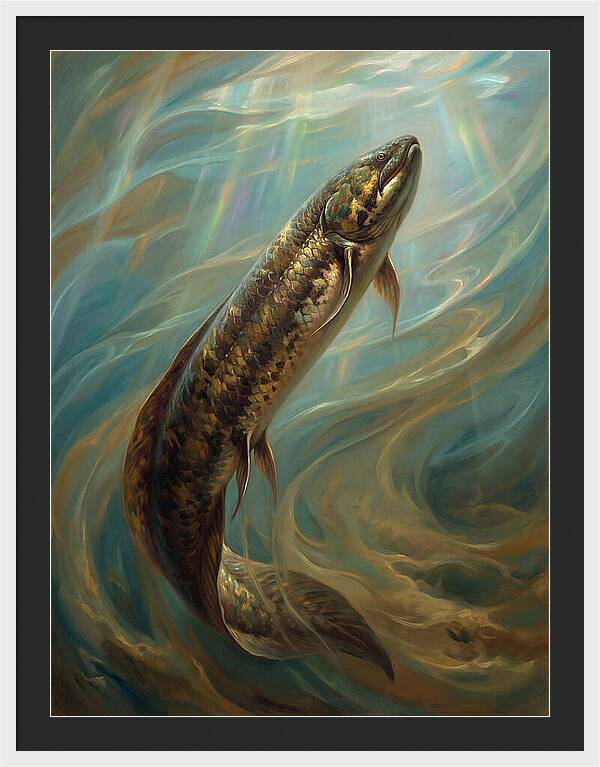 Lungfish Ascending Through Water