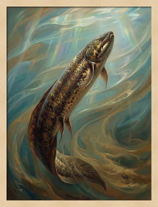 Lungfish Ascending Through Water