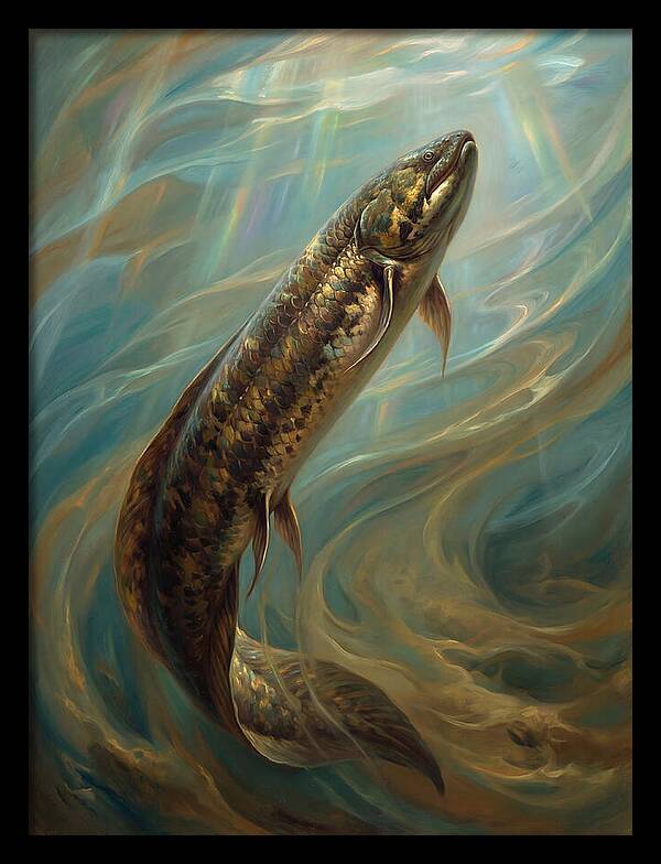 Lungfish Ascending Through Water