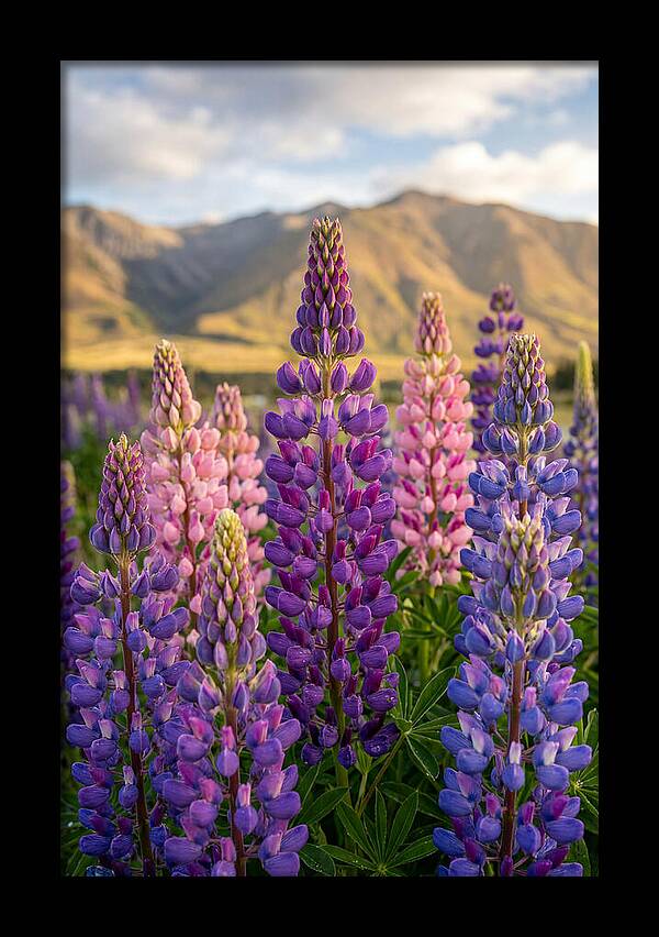 Lupine Fields In New Zealand