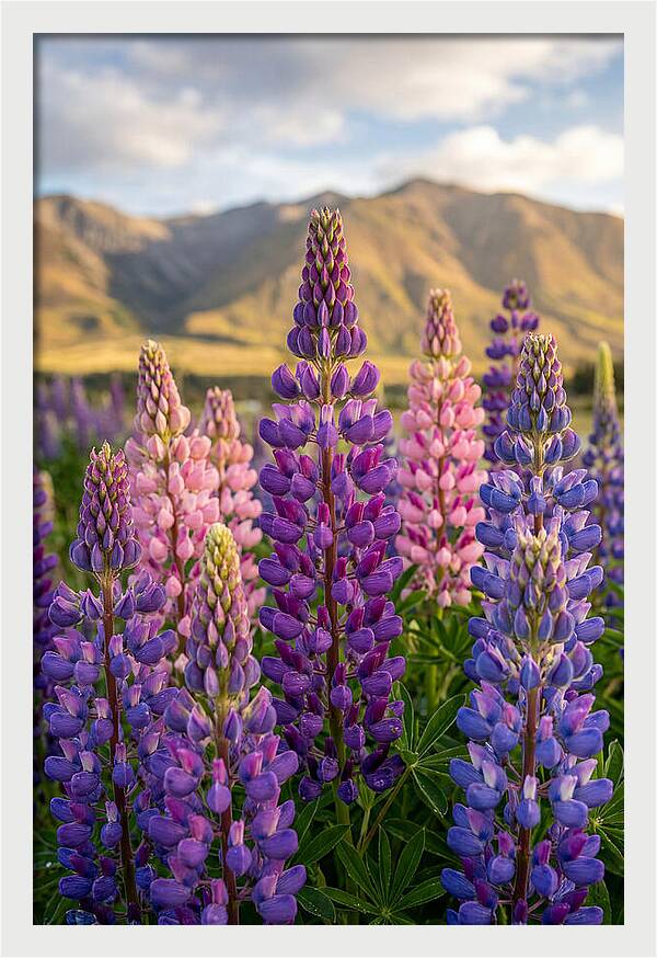 Lupine Fields In New Zealand