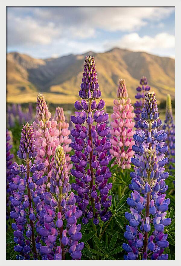 Lupine Fields In New Zealand