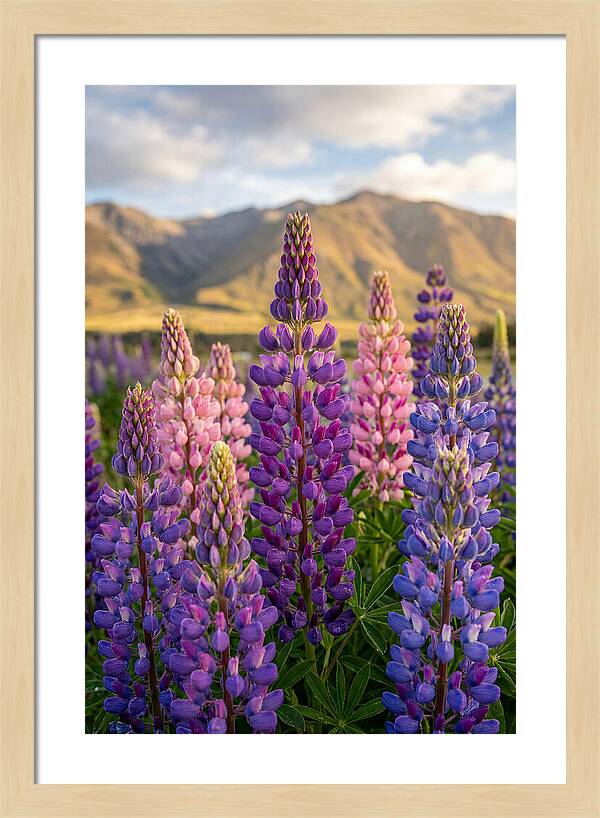 Lupine Fields In New Zealand