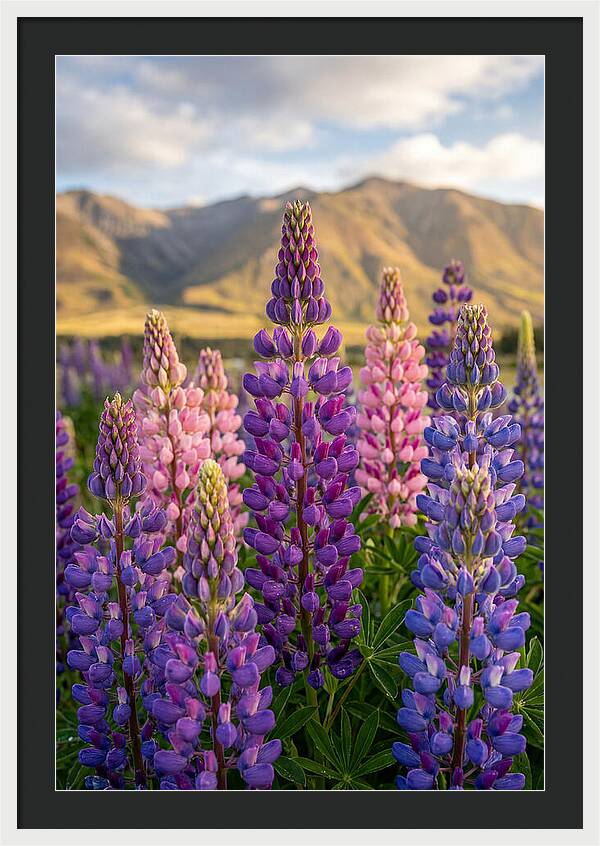 Lupine Fields In New Zealand