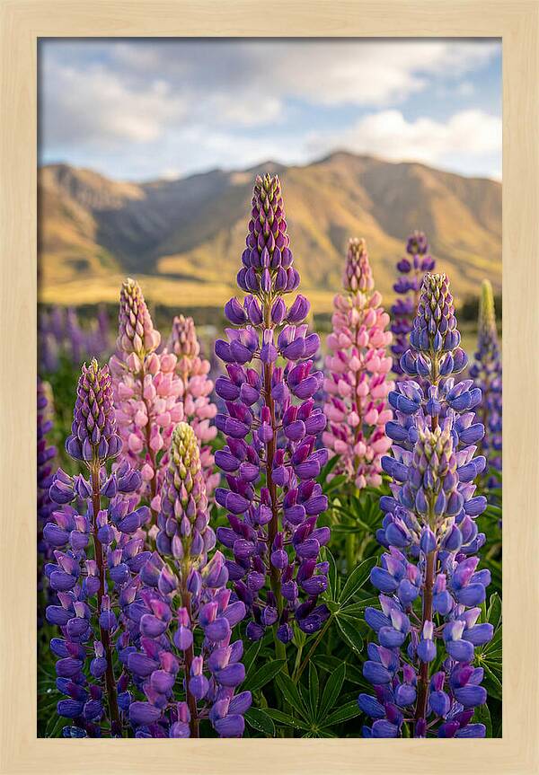 Lupine Fields In New Zealand