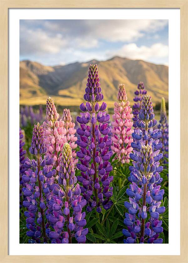 Lupine Fields In New Zealand