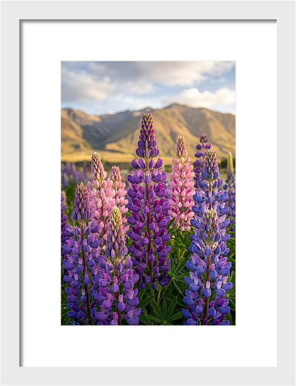Lupine Fields In New Zealand