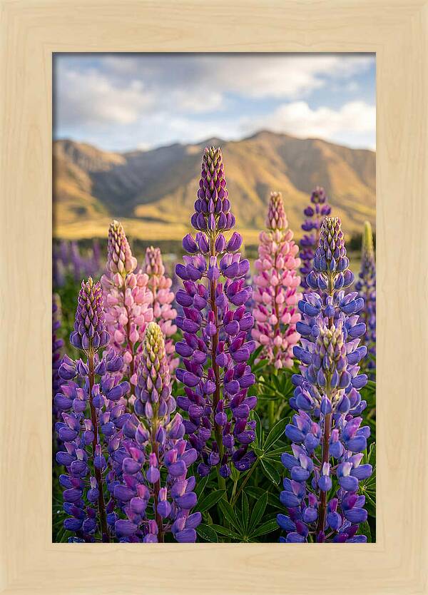Lupine Fields In New Zealand