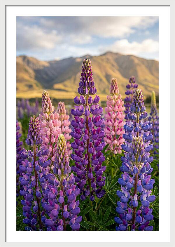 Lupine Fields In New Zealand