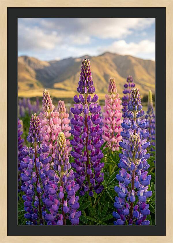 Lupine Fields In New Zealand