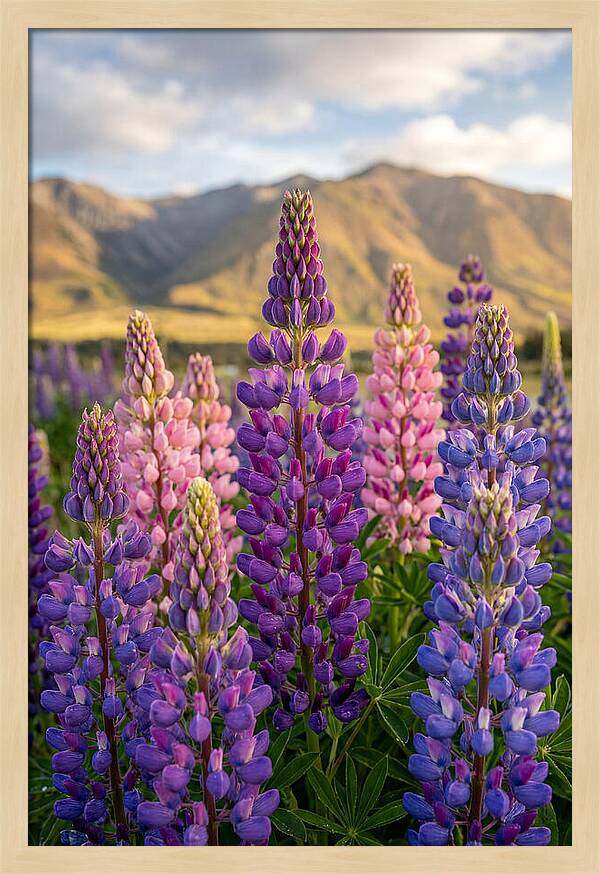 Lupine Fields In New Zealand