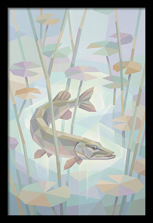 Lurking Pike Among Water Lilies