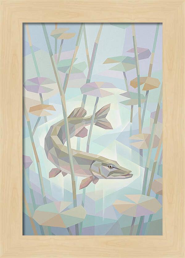 Lurking Pike Among Water Lilies
