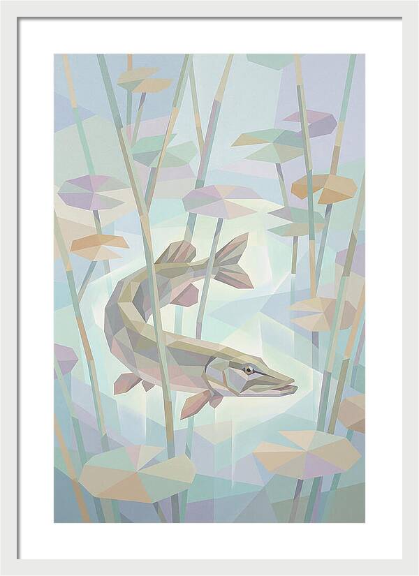 Lurking Pike Among Water Lilies