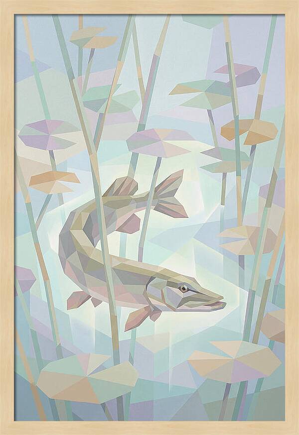 Lurking Pike Among Water Lilies