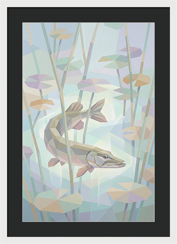 Lurking Pike Among Water Lilies